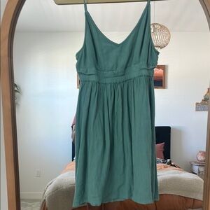 O'Neill Green Sleeveless Spaghetti Strap Sundress